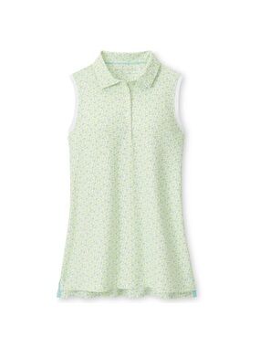 Peter Millar Women's Size Medium Spritzer Main Squeeze Sleeves Polo Golf Lime